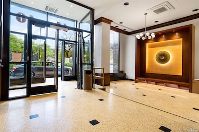 Lobby with a wall of windows