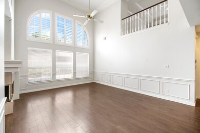 An abundance of natural light in the family room w