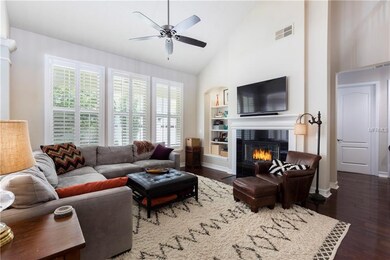15 x 15 Family room with volume ceiling, wood burn