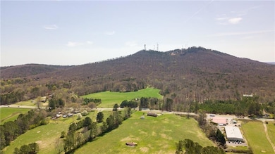 Aerial overview of property's location with mountains