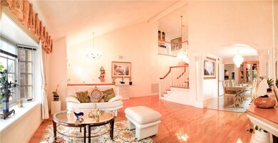 Vaulted ceiling welcome you in.