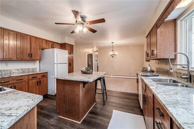 Kitchen open to the dining room making serving din