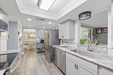 Galley kitchen with updated features