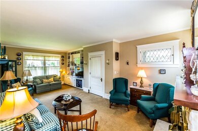 Your view from the entrance foyer.  Built in shelv