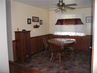 Dining area with view of the back yard