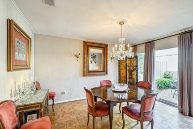 View of dining room overlooking the pretty patio.
