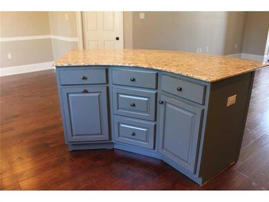 Kitchen. Kitchen island with pot drawers.