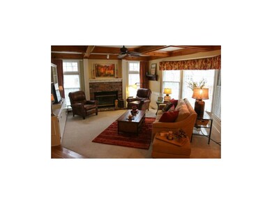 Large family room open to eat in kitchen