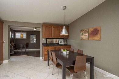 Kitchen/dining room with vaulted ceiling
