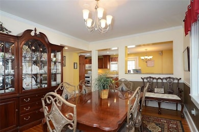 From the living room through the French doors, you