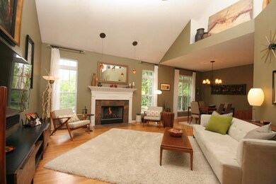 Volume ceilings and a gas fireplace
