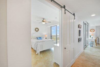 Secondary bedroom entry with adorable Barn door fo