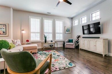 Living area has Plantation shutters.