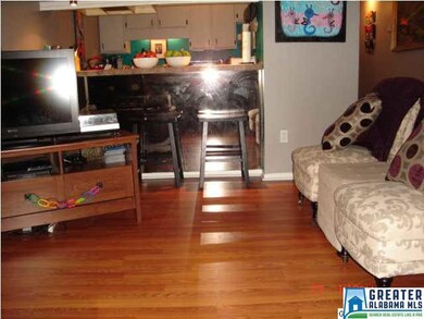 Living room with new flooring.