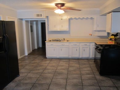 Spacious Kitchen with ceramic tile, comes with fri