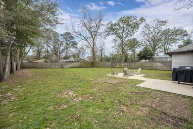 Flat, fenced backyard