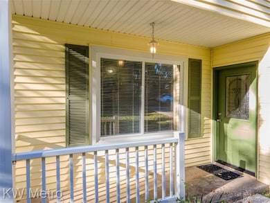 Front door with covered porch