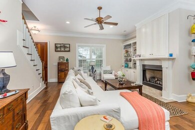 Gas fireplace and custom built-ins.