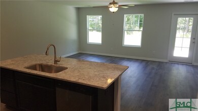 Kitchen Island and Living Room