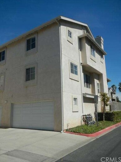 Back of home, attached garage