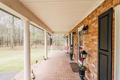 Expansive brick porch