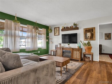 Living room with a healthy amount of sunlight and