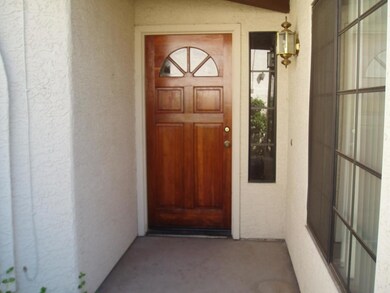 Freshly stained front door