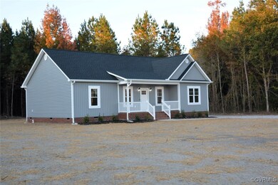 Single story home with covered porch