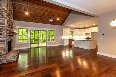 Soaring wood vaulted ceilings