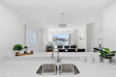 Kitchen looking towards balcony