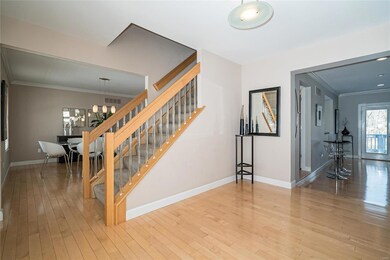 A view from the Main Entry toward the Dining Room.