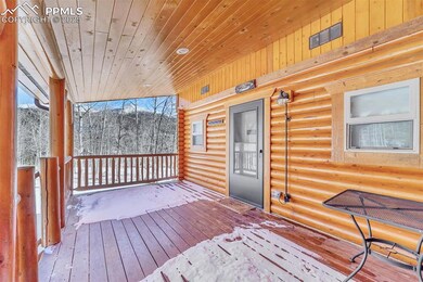 Wooden terrace with covered porch
