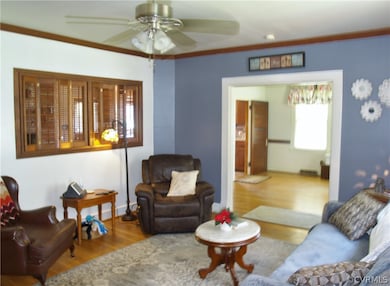 Formal Living Room with hardwood floors
