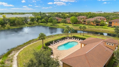 Bird's eye view of a nearby body of water and a po
