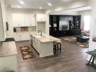 Kitchen and Living Room with Built-Ins