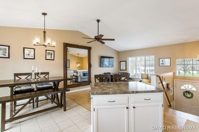 open concept entertaining area.