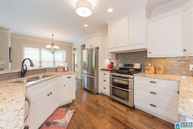 Gorgeous granite countertops with subway tile back
