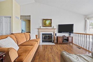 Living room w/ marble surround gas FP