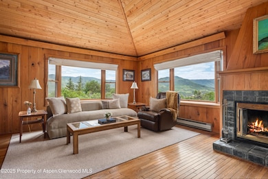 Living Room with Woodburning Fireplace
