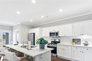 photo of furnished model kitchen and island