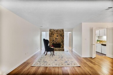 View from the living room through to the kitchen.