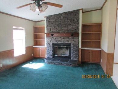 Wood Burning Fireplace In Family Room