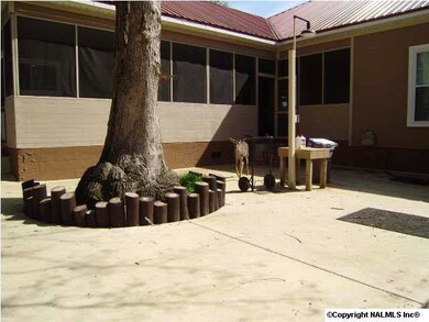 Back patio and entrance through the screened porch