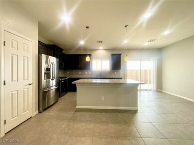 Kitchen with visible vents, backsplash, light ston