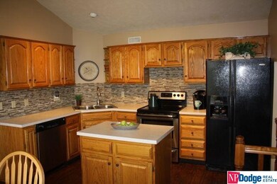 Kitchen island provides additional counter space.