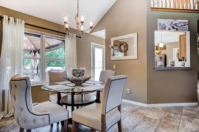 Dining looks out into back yard