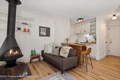 Futon and Wood Burning Fireplace