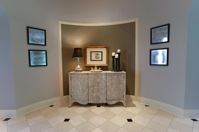 Curved wall in foyer