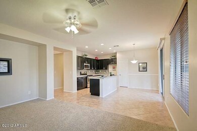 family room and kitchen