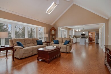 Gorgeous vaulted family room w/skylights & newly p